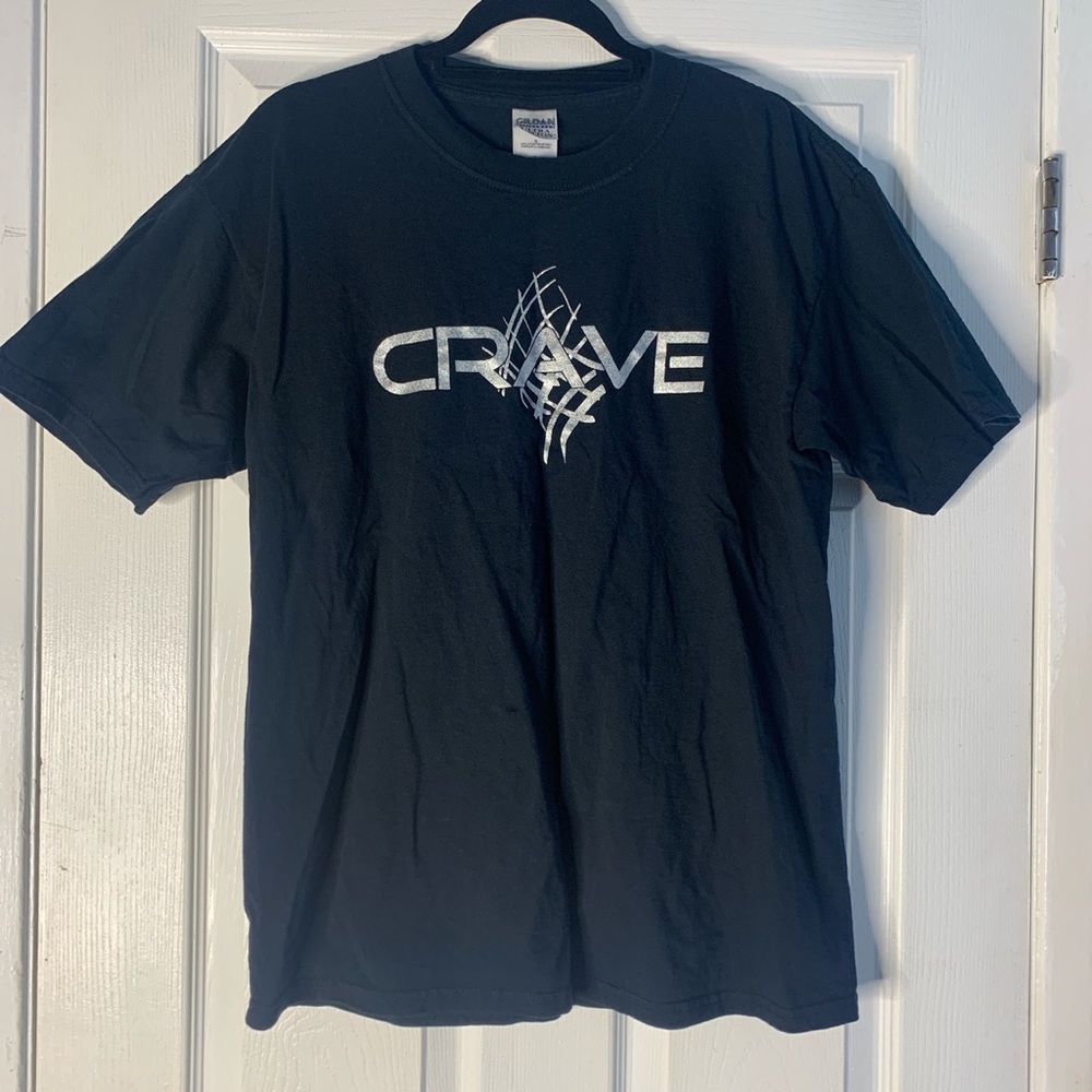Vintage Y2k Silver Retro Style Crave Band Graphic T-Shirt
